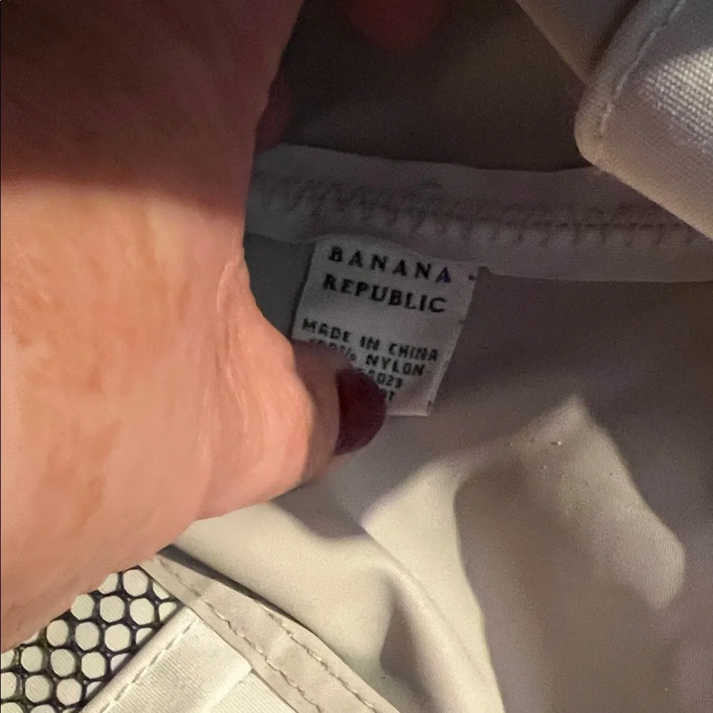 Banana Republic White Tote Bag with Orange Handles